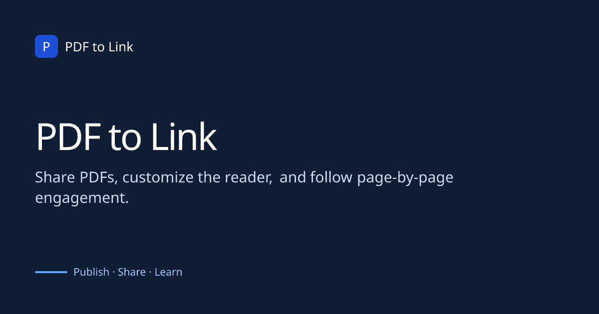 PDF to Link — Share PDFs and Track Reading